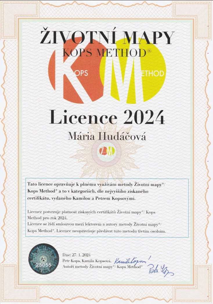 Životné mapy – licencia 2024 – Mária Hudáčová